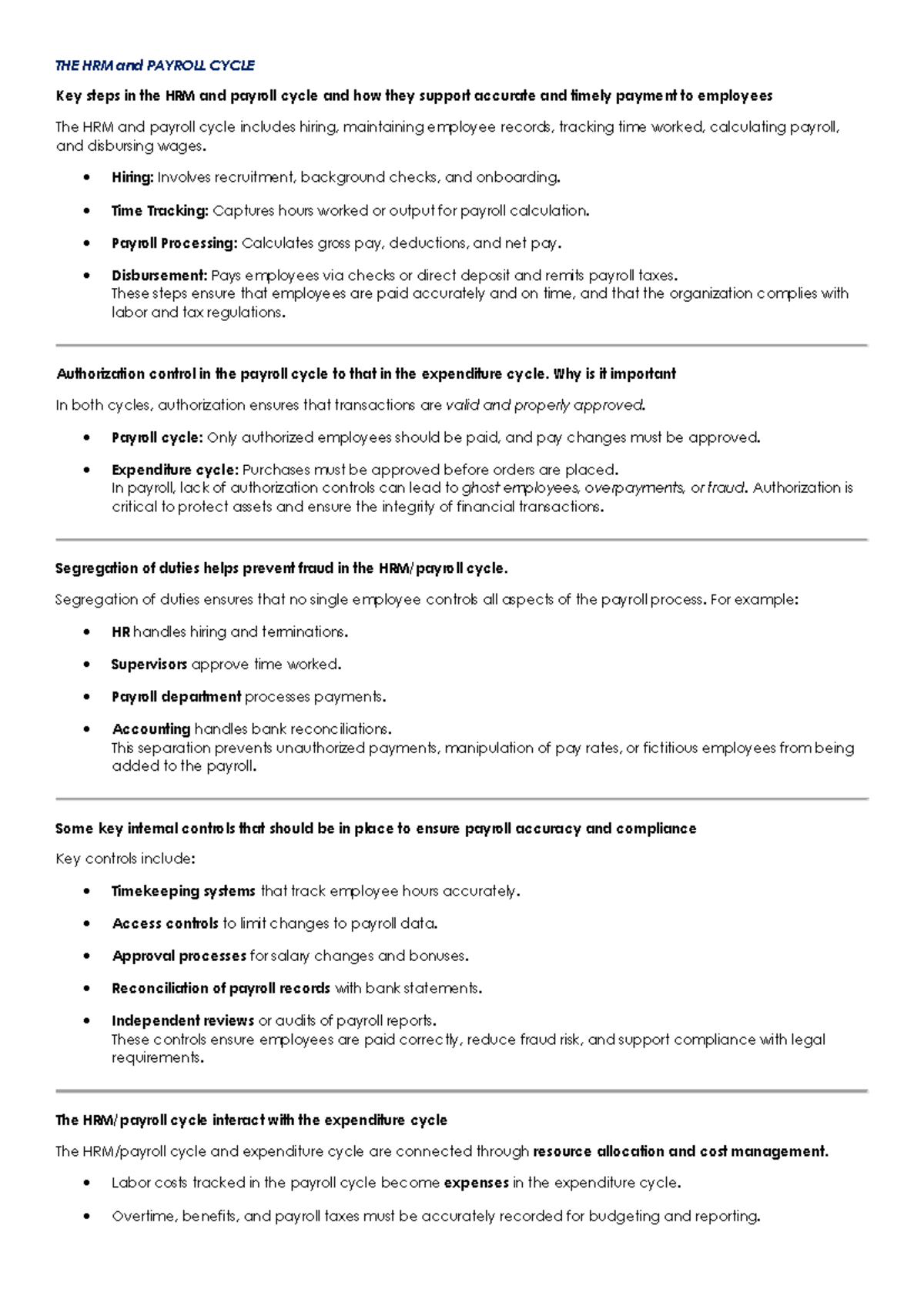 The HRM Payroll Cycle - Key Steps and Controls in Payroll Management ...