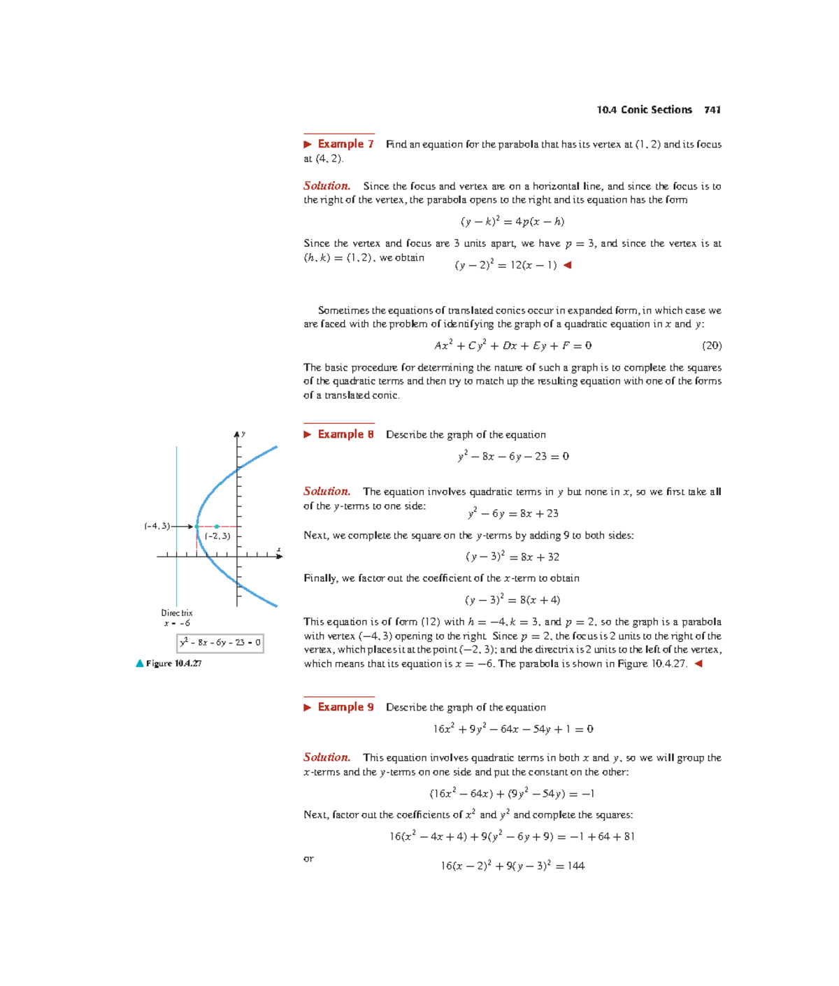 Calculus Anton: Conic Sections and Parabola Equations (C10) - Studocu