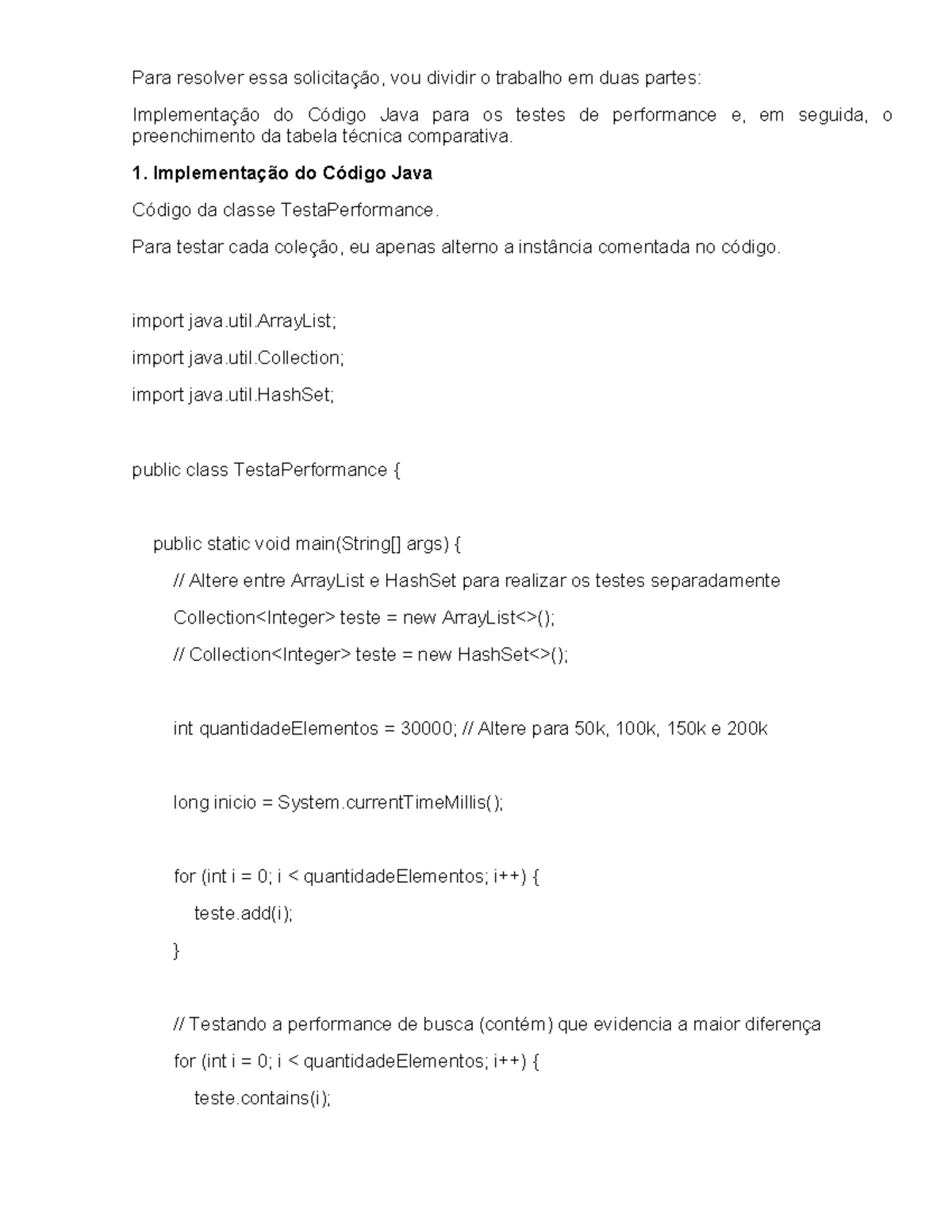 Análise de Performance em Java: Testes com ArrayList e HashSet - 42 ...