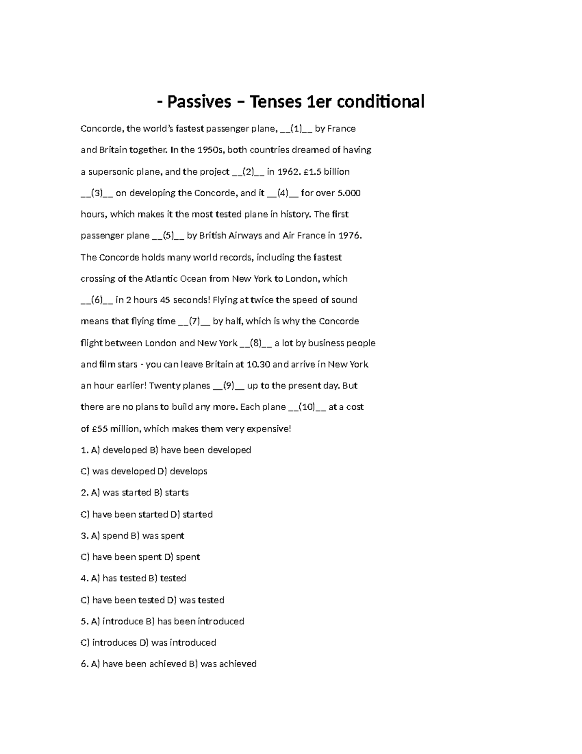 Passives in 1st & 2nd Conditionals - English Grammar Notes - Studocu