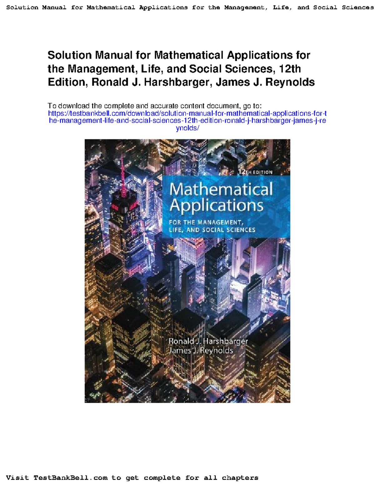 674600199 Complete Solution Manual for Mathematical Applications 12th - Studocu