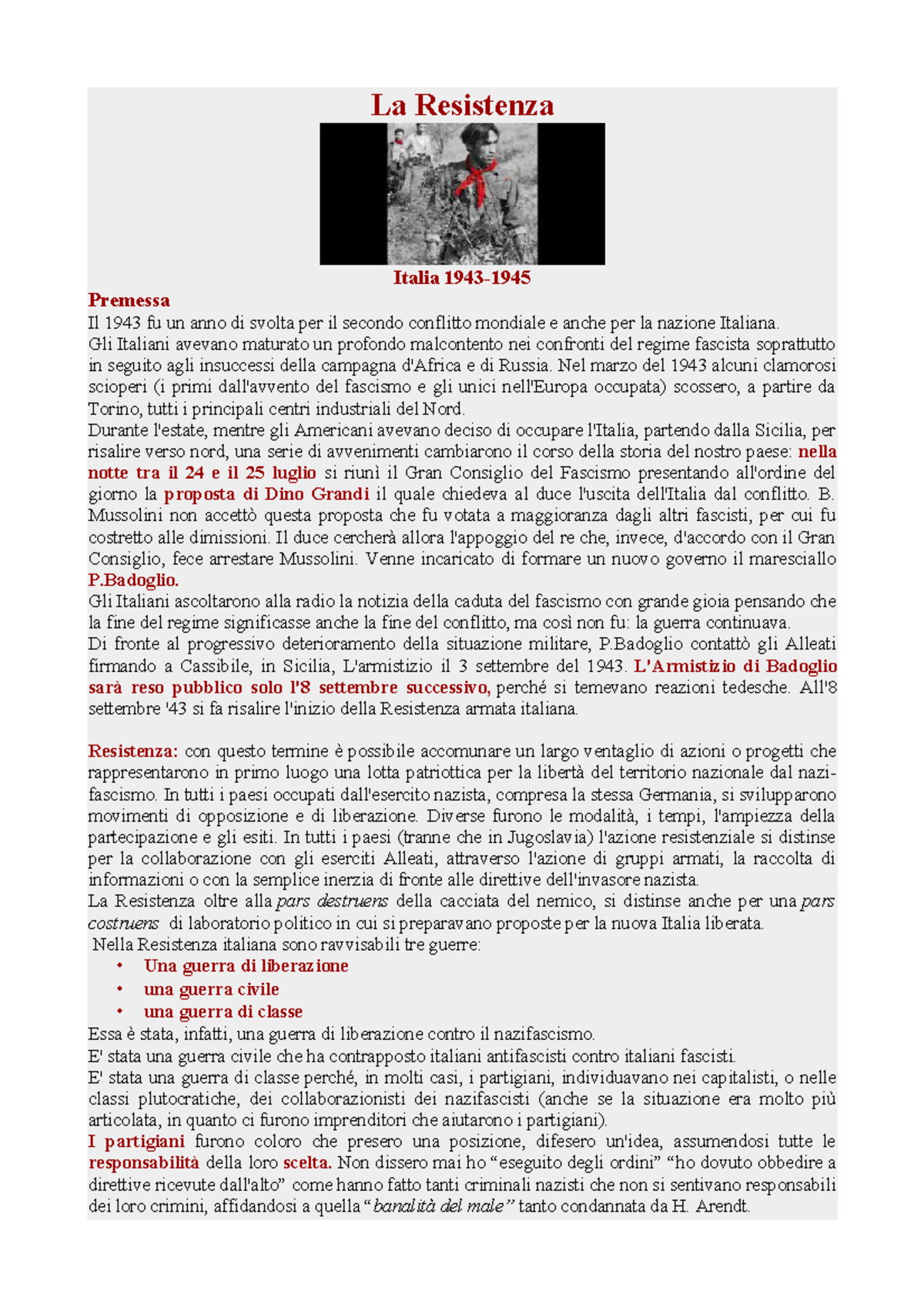 La Resistenza italiana in pdf - La Resistenza Italia 1943- Premessa Il ...