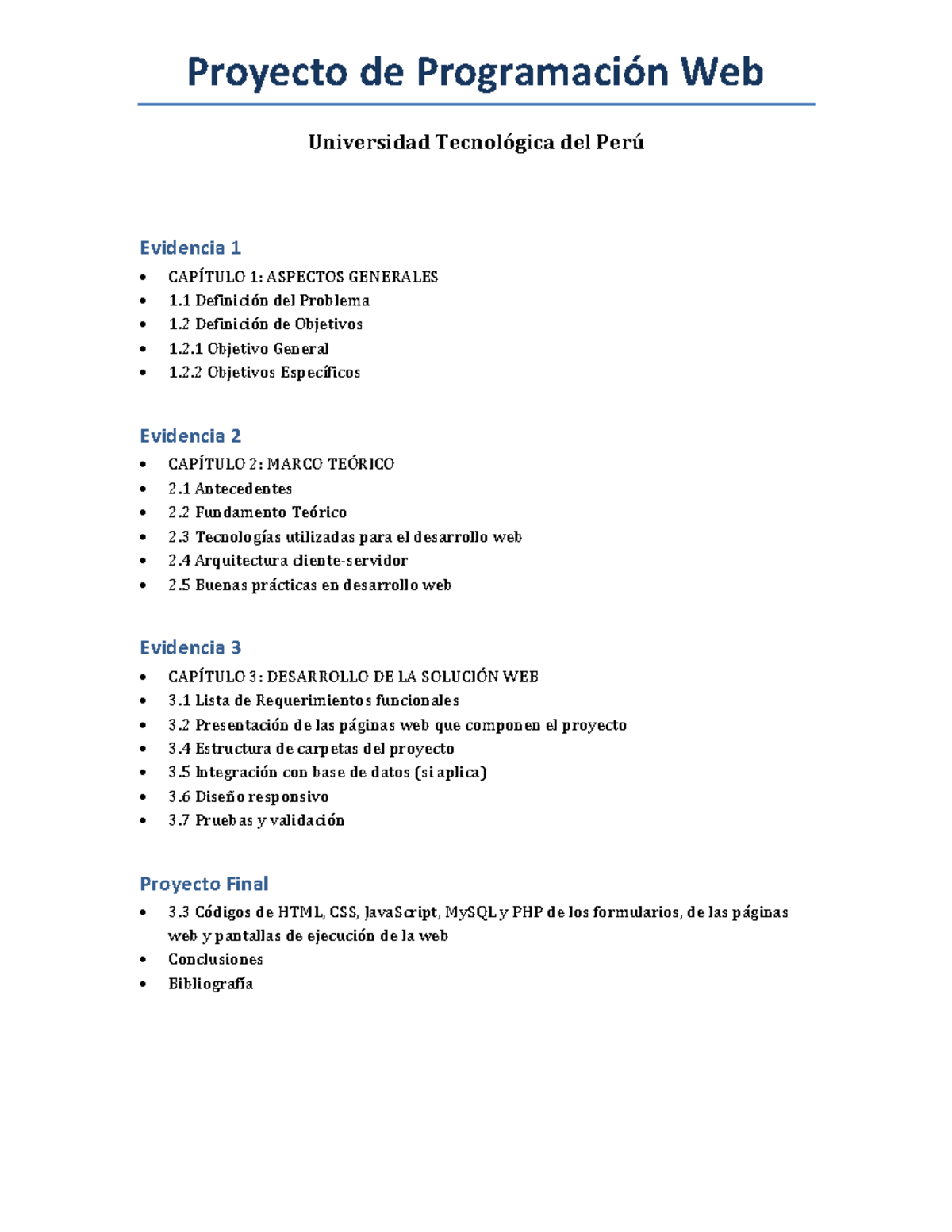 Proyecto de Programación Web - UTP - Evidencias y Desarrollo Final ...