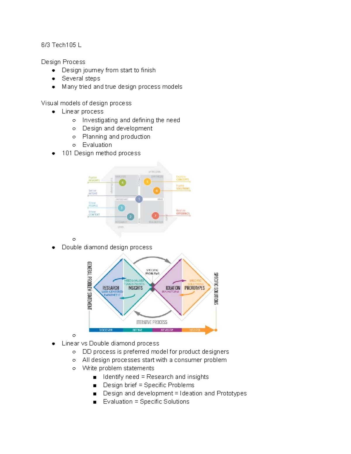 Tech105 L - Design Process Overview and Research Methodologies - Studocu