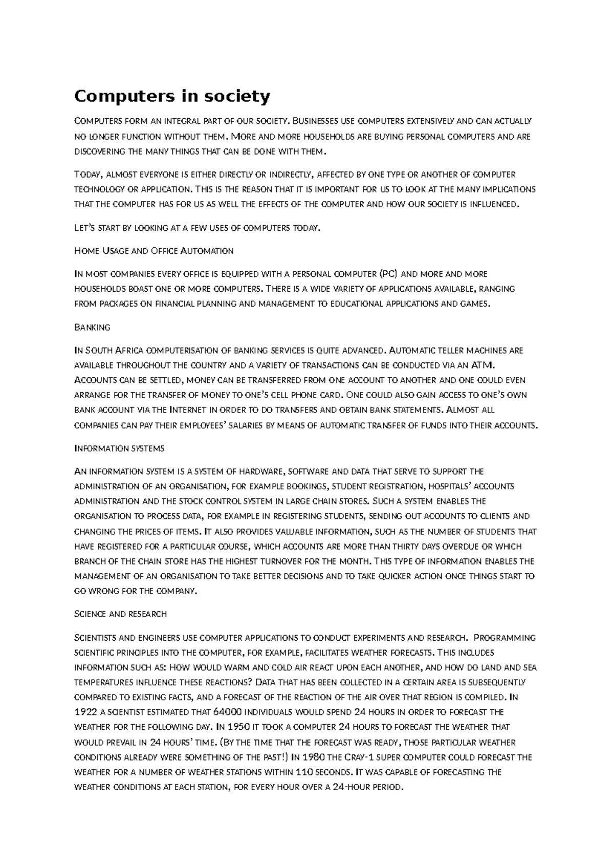 Computers in Society: Civic Activities, Awards, and Volunteering ...