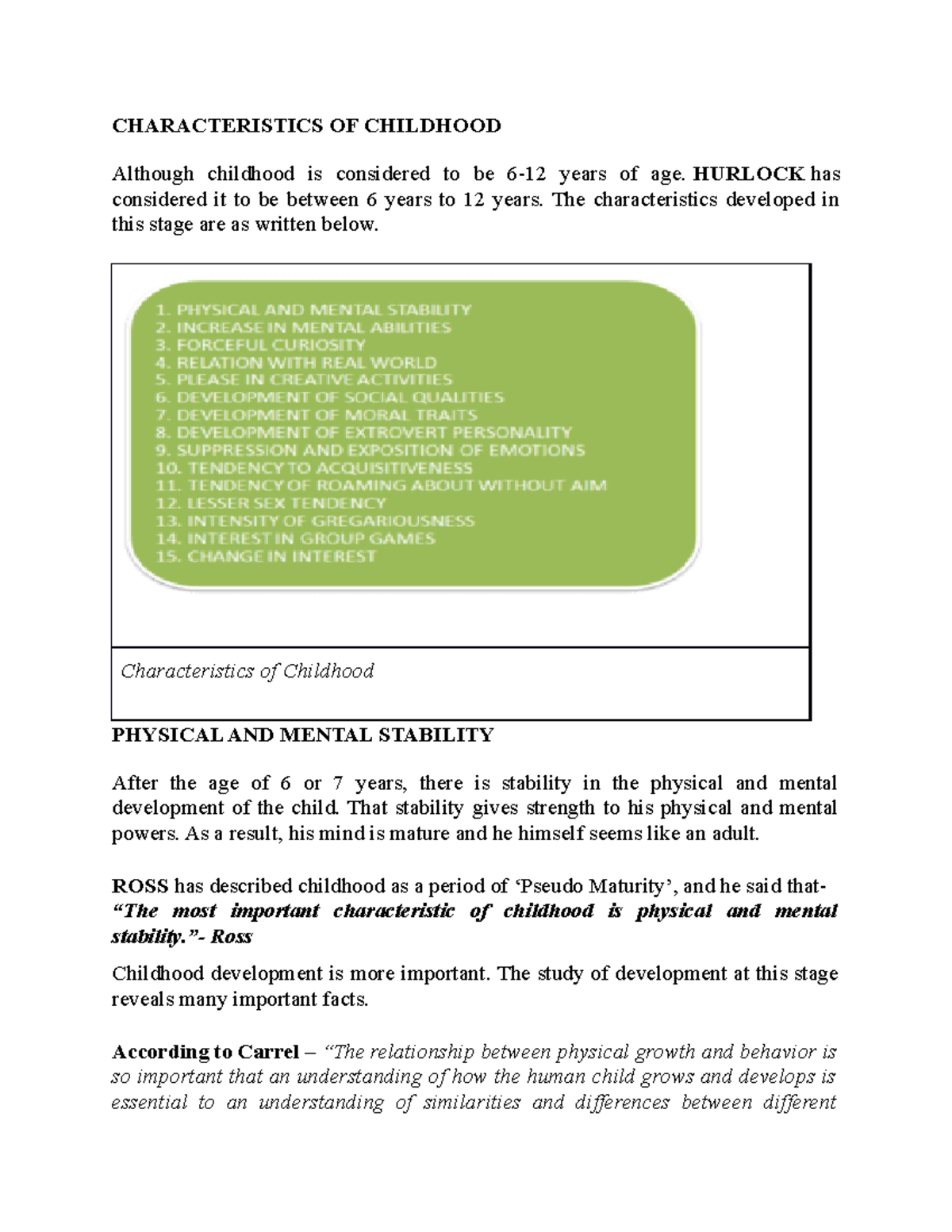 Characteristics of Childhood (6-12 years): Key Developmental Aspects ...