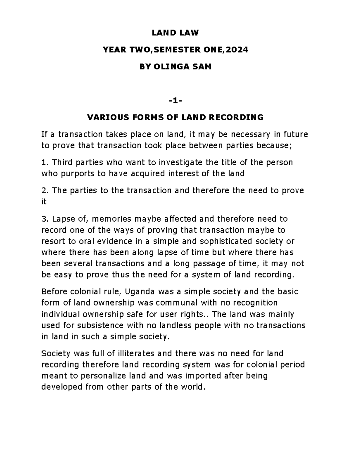Land Recording 2 - Understanding the Origins of Land Law in Uganda ...