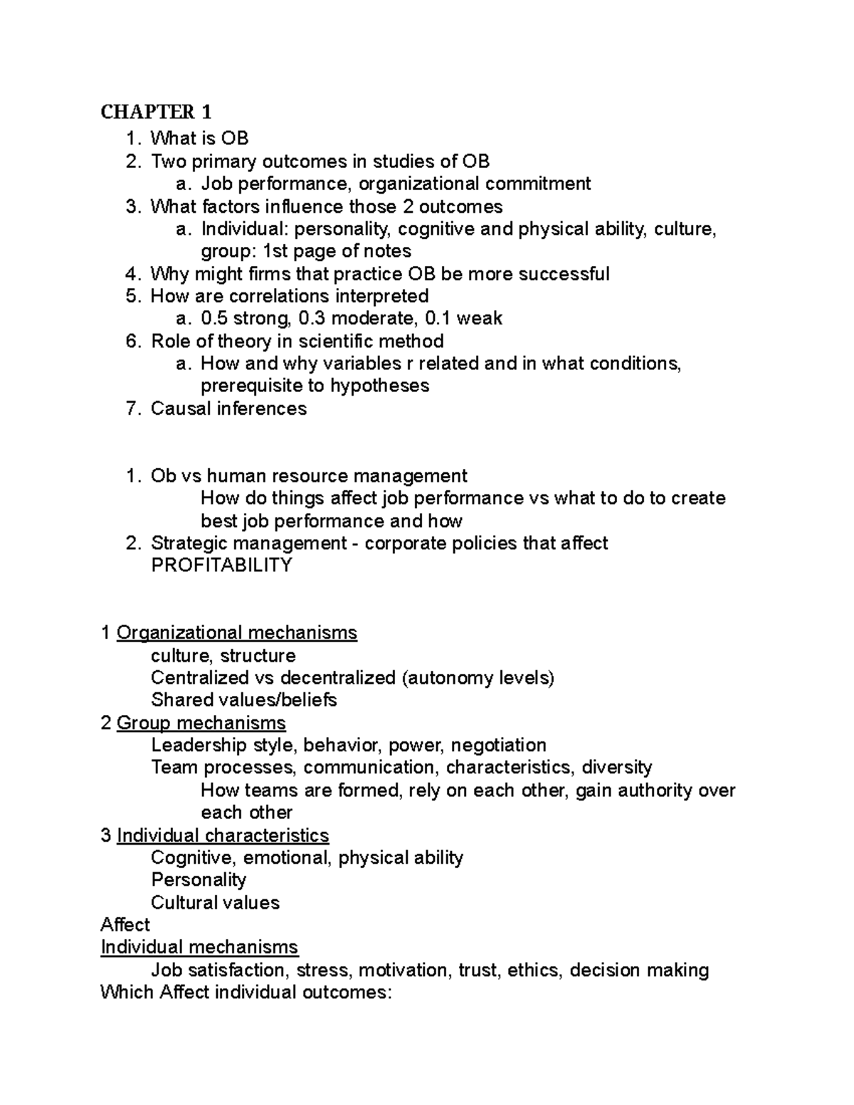 MGT 10 Midterm Study Notes on Organizational Behavior Insights - Studocu