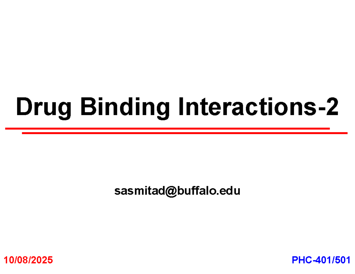 Drug Binding Interactions: Ionic & Noncovalent Bonds Overview - PHC-401 ...