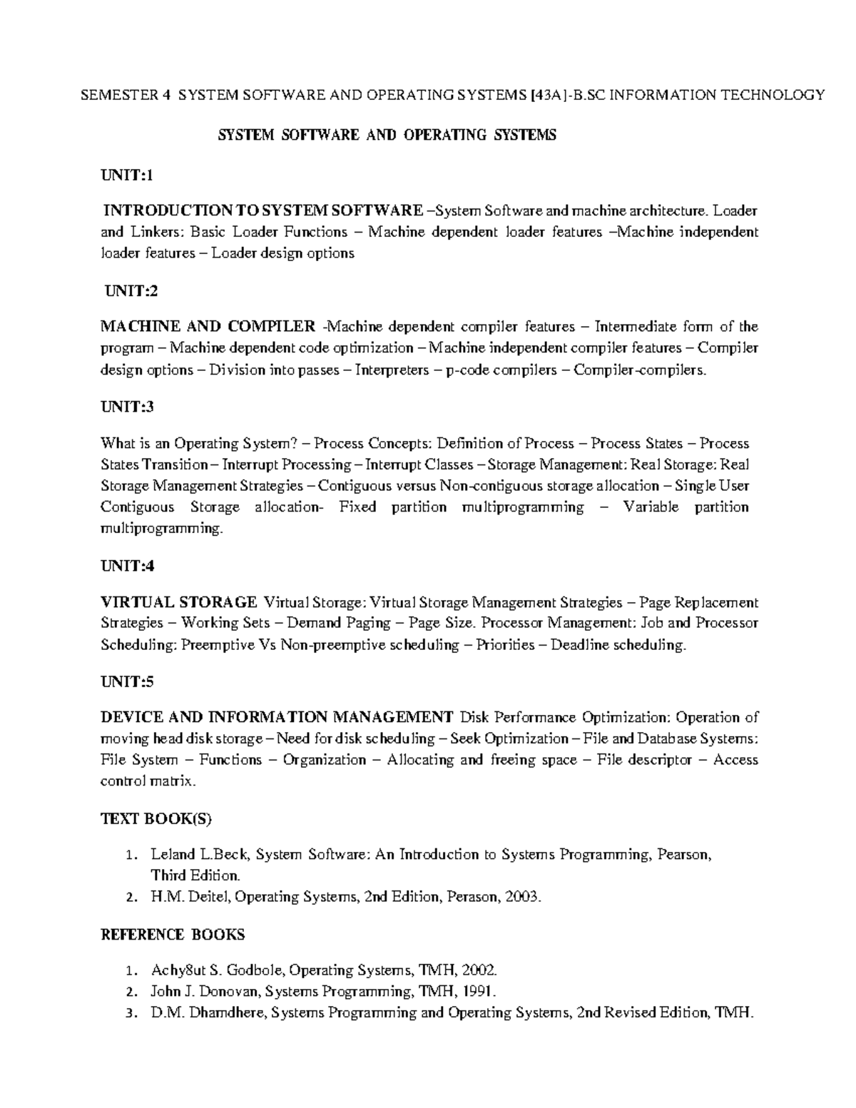 Final Exam Notes for System Software & Operating Systems (43A) - B.Sc ...