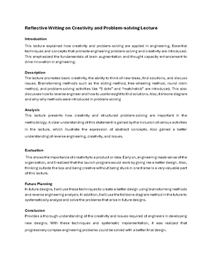 Reflective Writing Lect 04 - Reflective Writing on the Conceptual ...