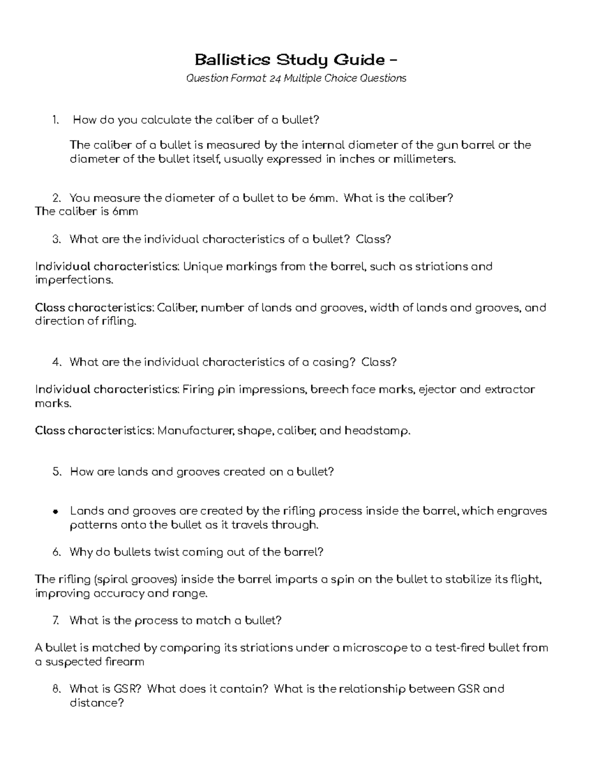 Ballistics Study Guide 2024 - Key Concepts and Terminology - Ballistics ...