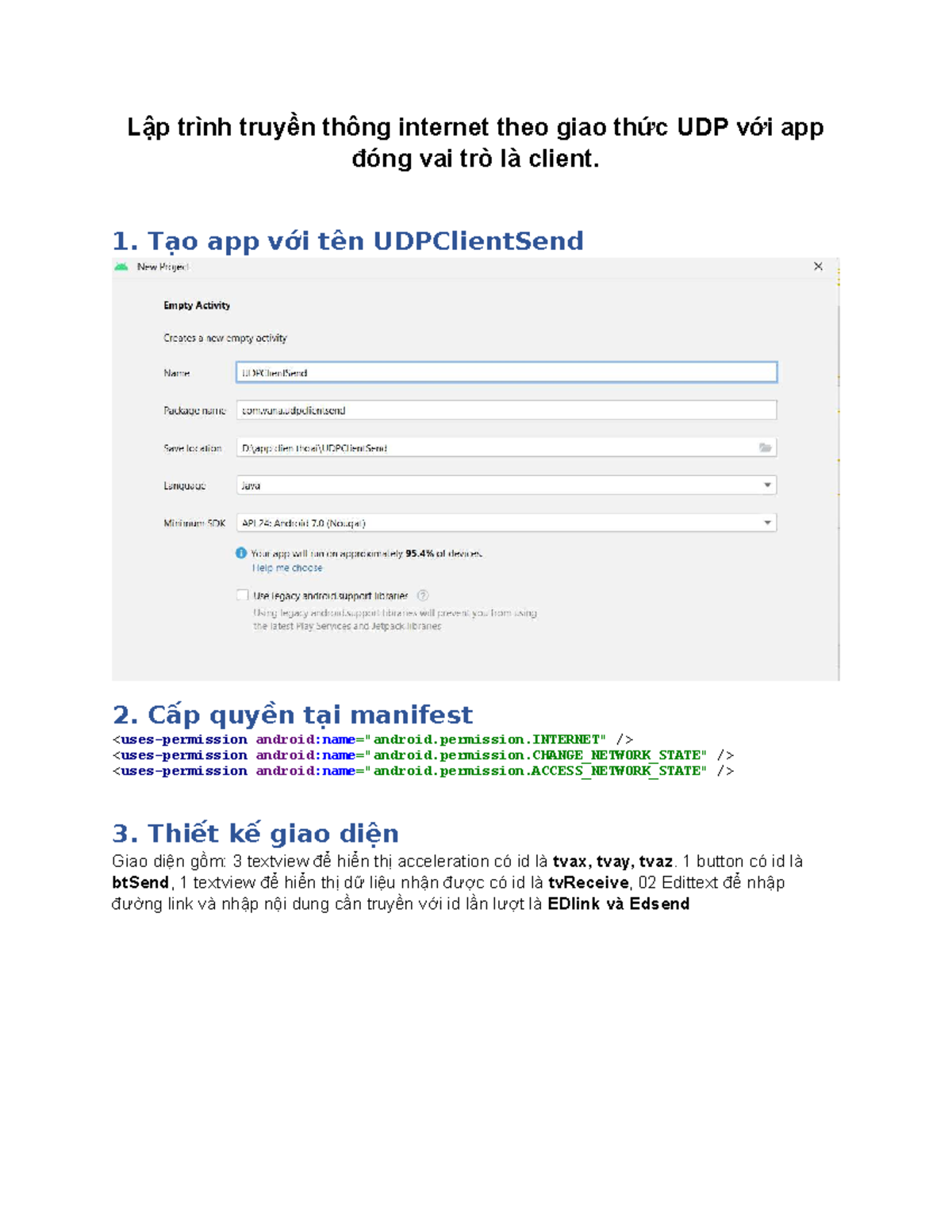 Bài 10: Lập Trình UDPClientSend - Giao Thức UDP trong Android - Studocu