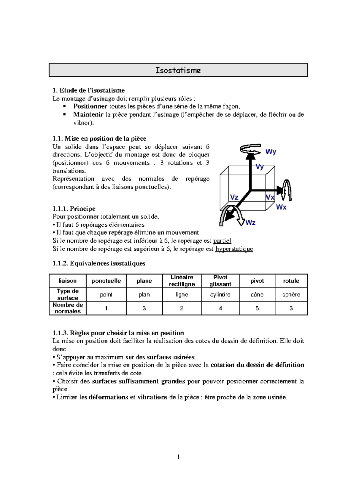 cours-isostatisme-2-principes-et-techniques-de-montage-d-usinage-studocu