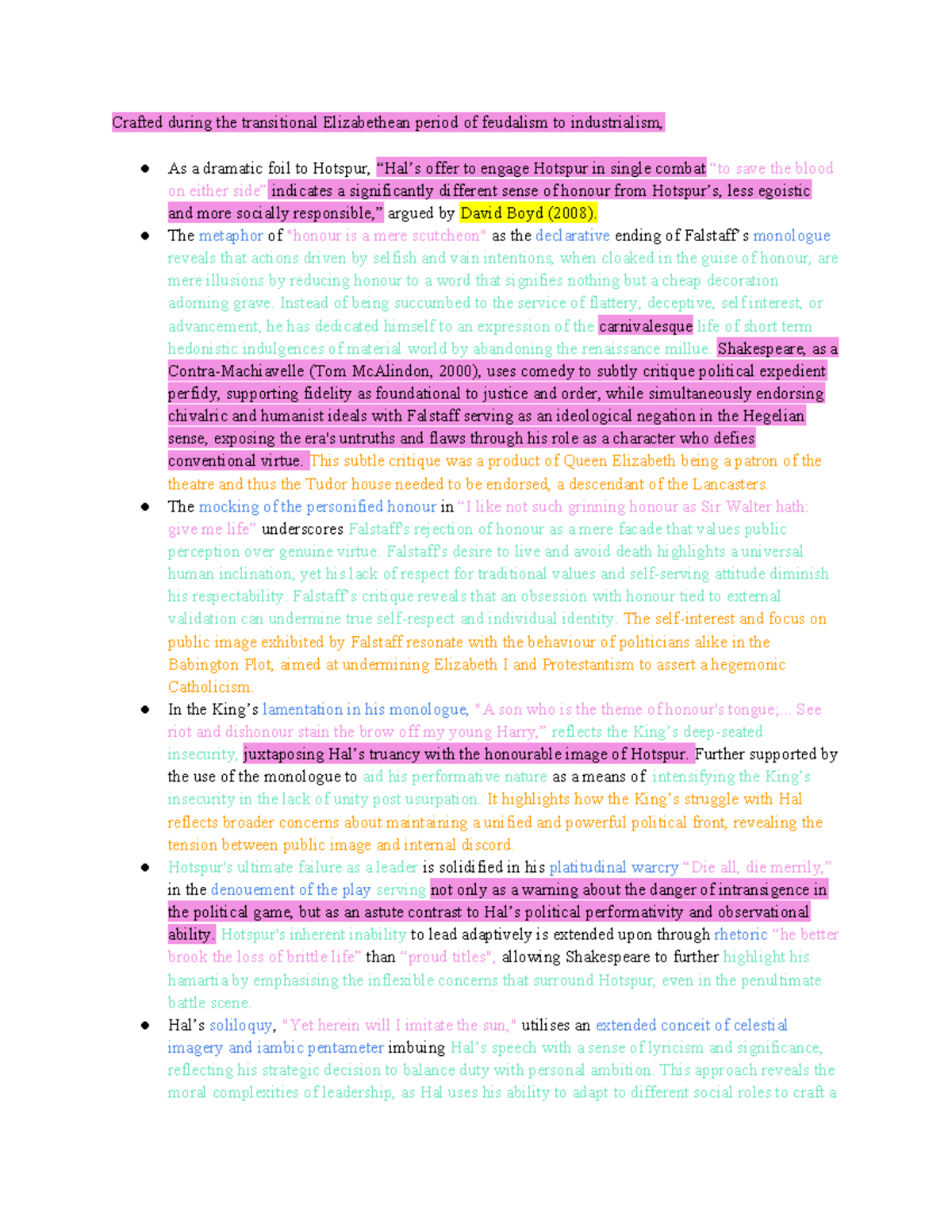Mod B - Quote Analysis and Essay Checklist for Shakespeare's Works ...
