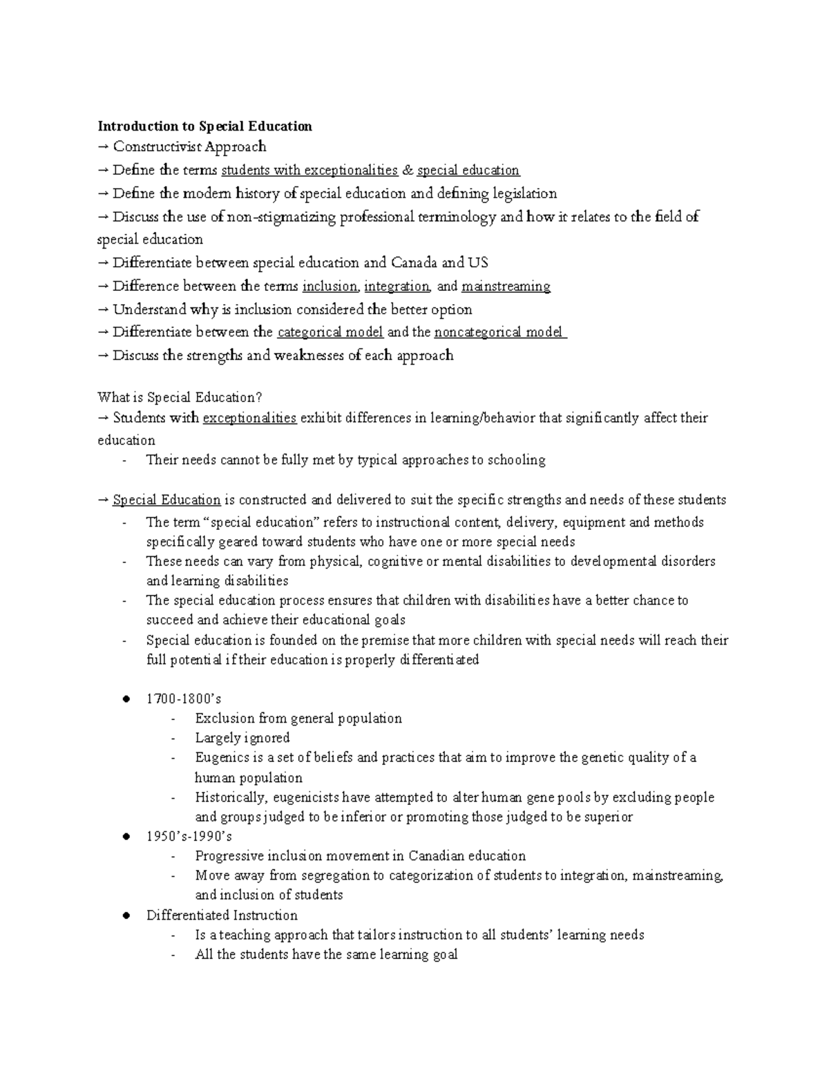 Special Education Insights: Chapter 2 Overview and Key Concepts - Studocu