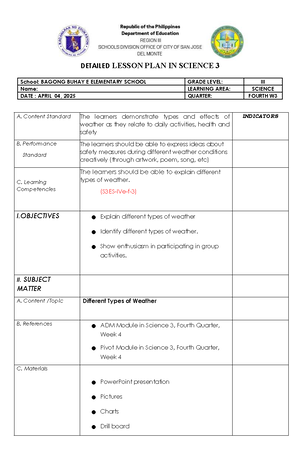 DLL Filipino 6 Q2 W6 - Daily Lesson Log for Grade VI - Studocu