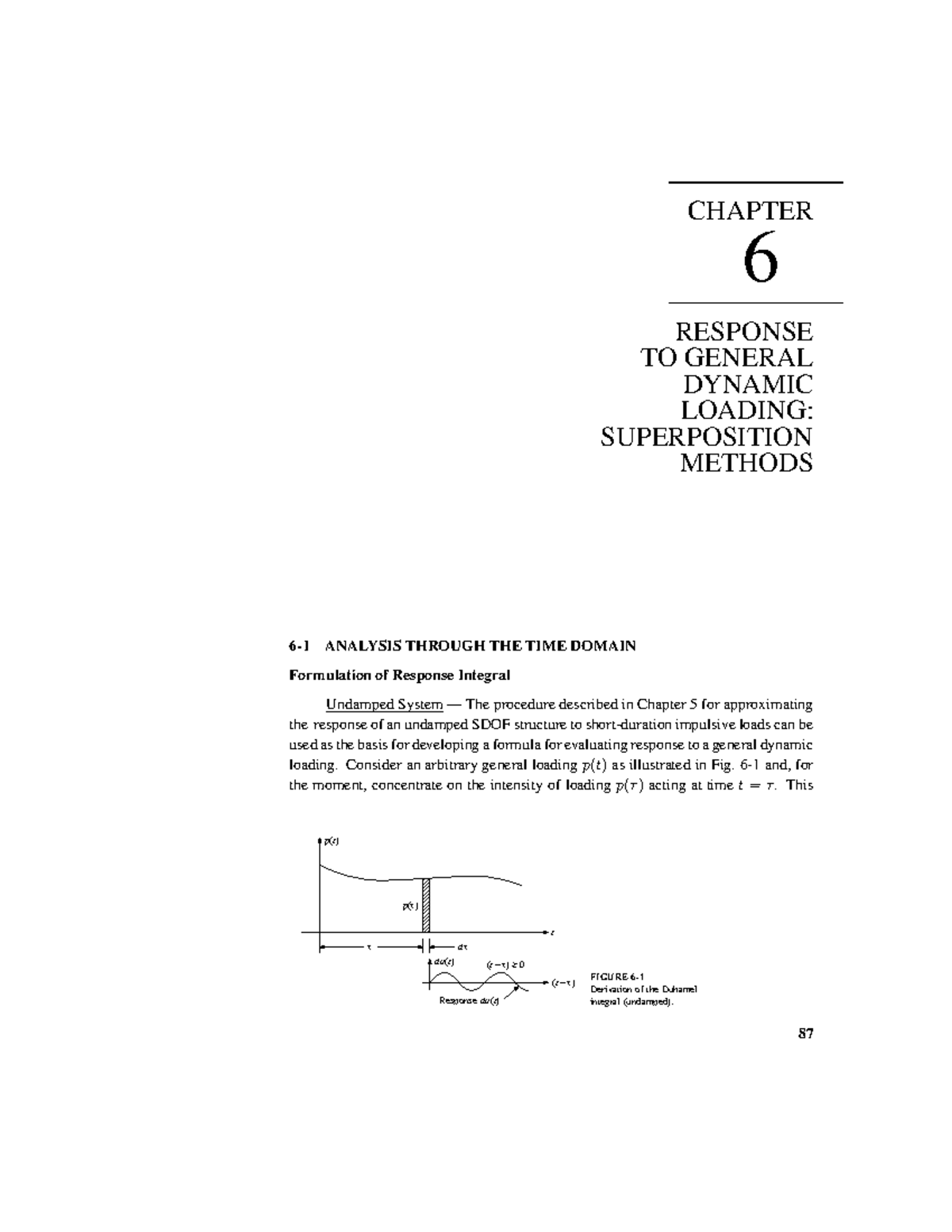 Duhamel's Integral - Suggestions - CHAPTER 6 RESPONSE TO GENERAL ...