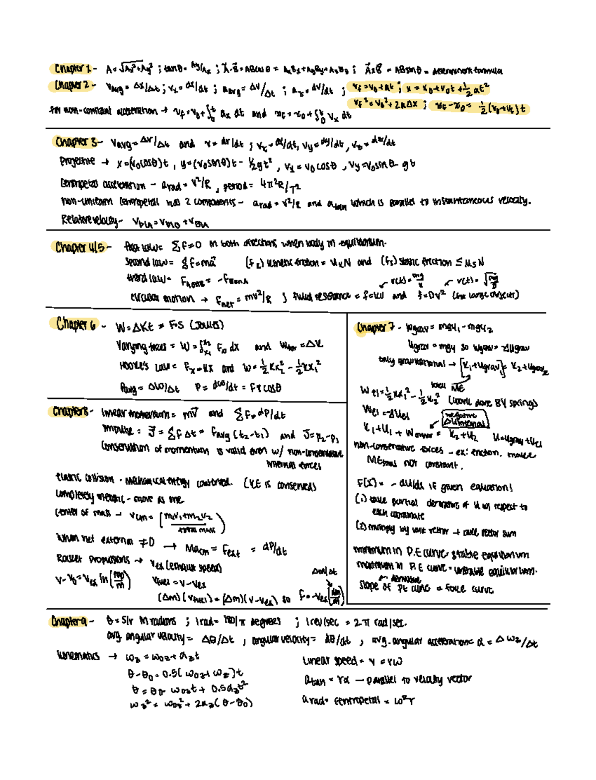 Phys161: Equations and Concepts for Understanding Mechanics - Studocu