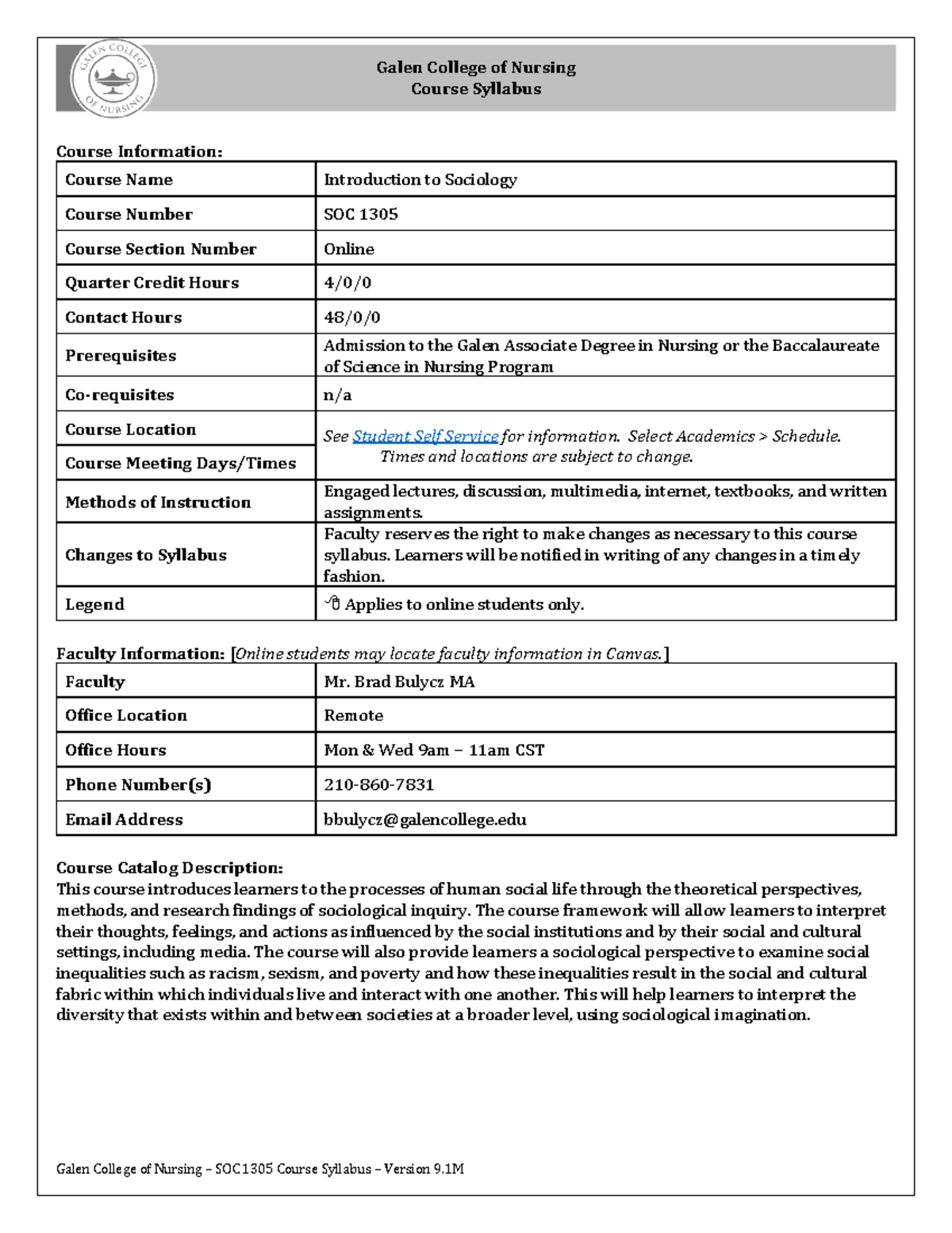 SOC 1305: Introduction to Sociology Course Syllabus & Resources - Studocu