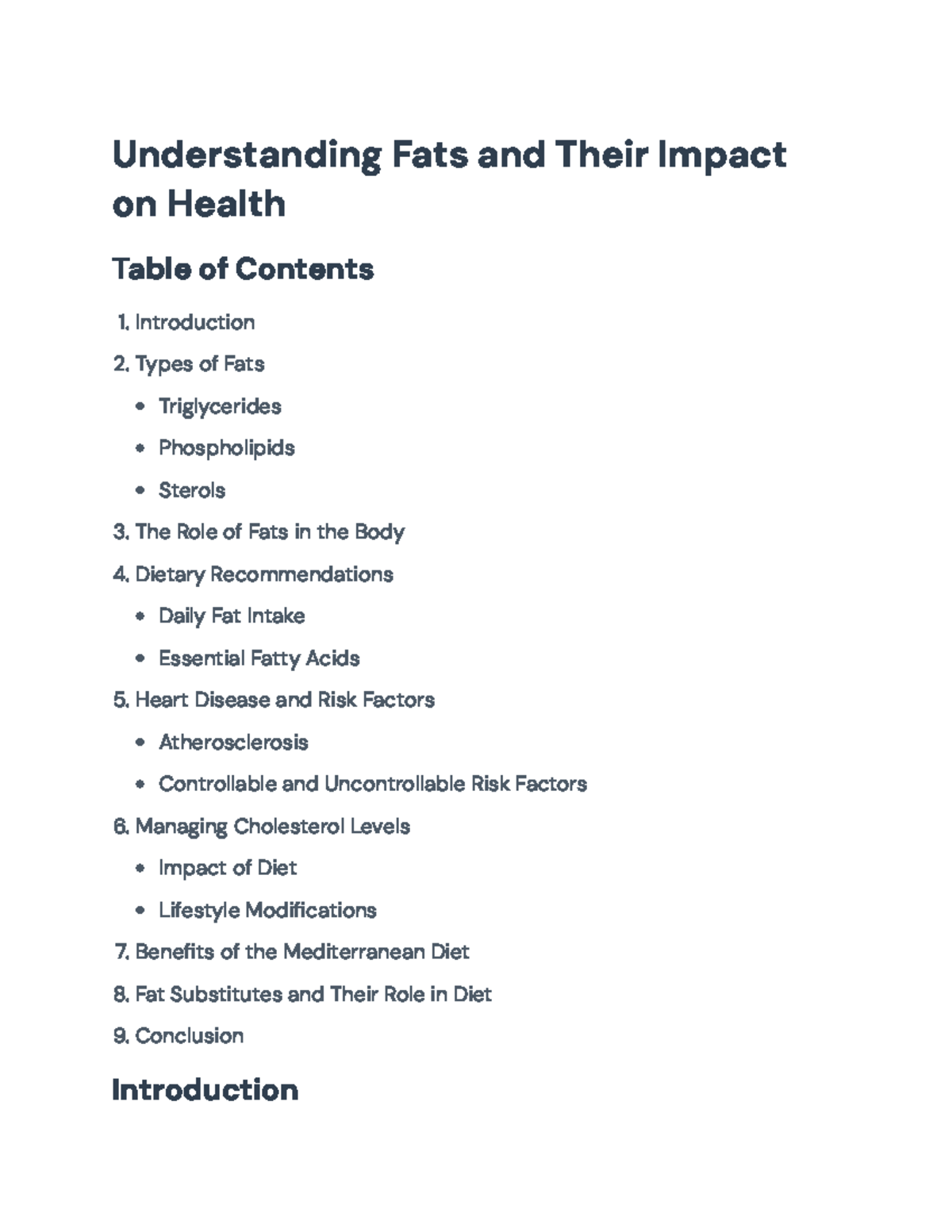 Understanding Fats: Health Impacts and Dietary Recommendations ...