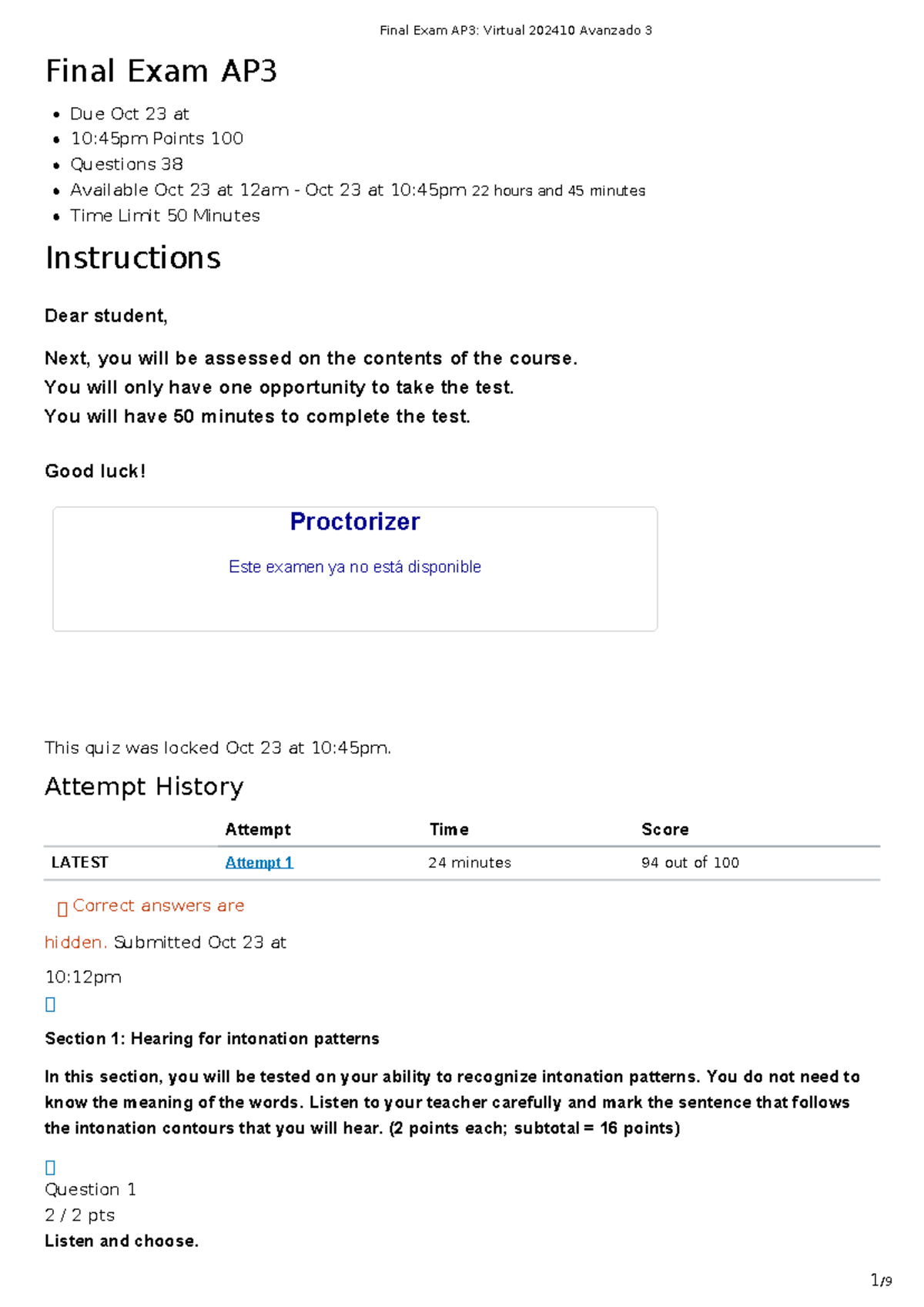 Final Exam AP3 Virtual Avanzado 3 - Instructions & Content Overview ...