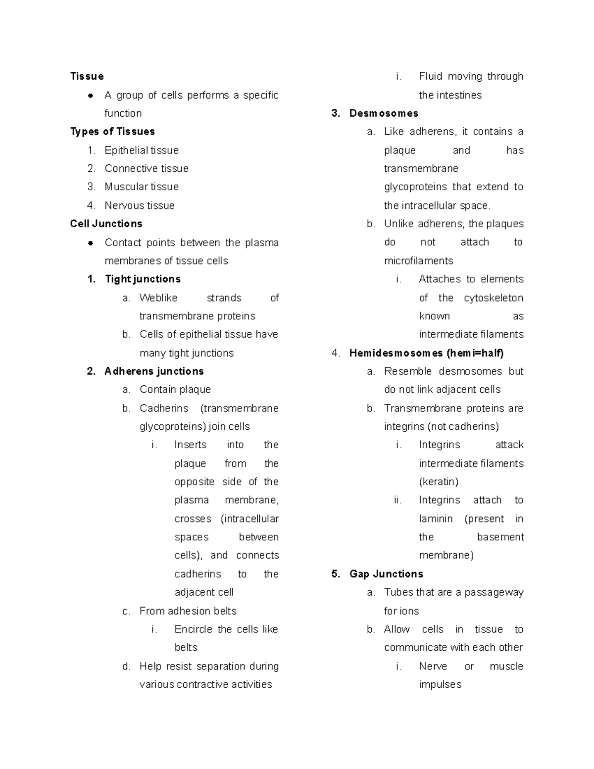 Chapter 4: The Tissue Level of Organization (BIO 101) - Studocu