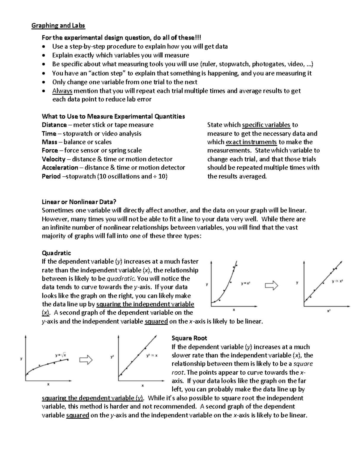 Physics 101: Graphing and Experimental Design Lab Summary - Studocu