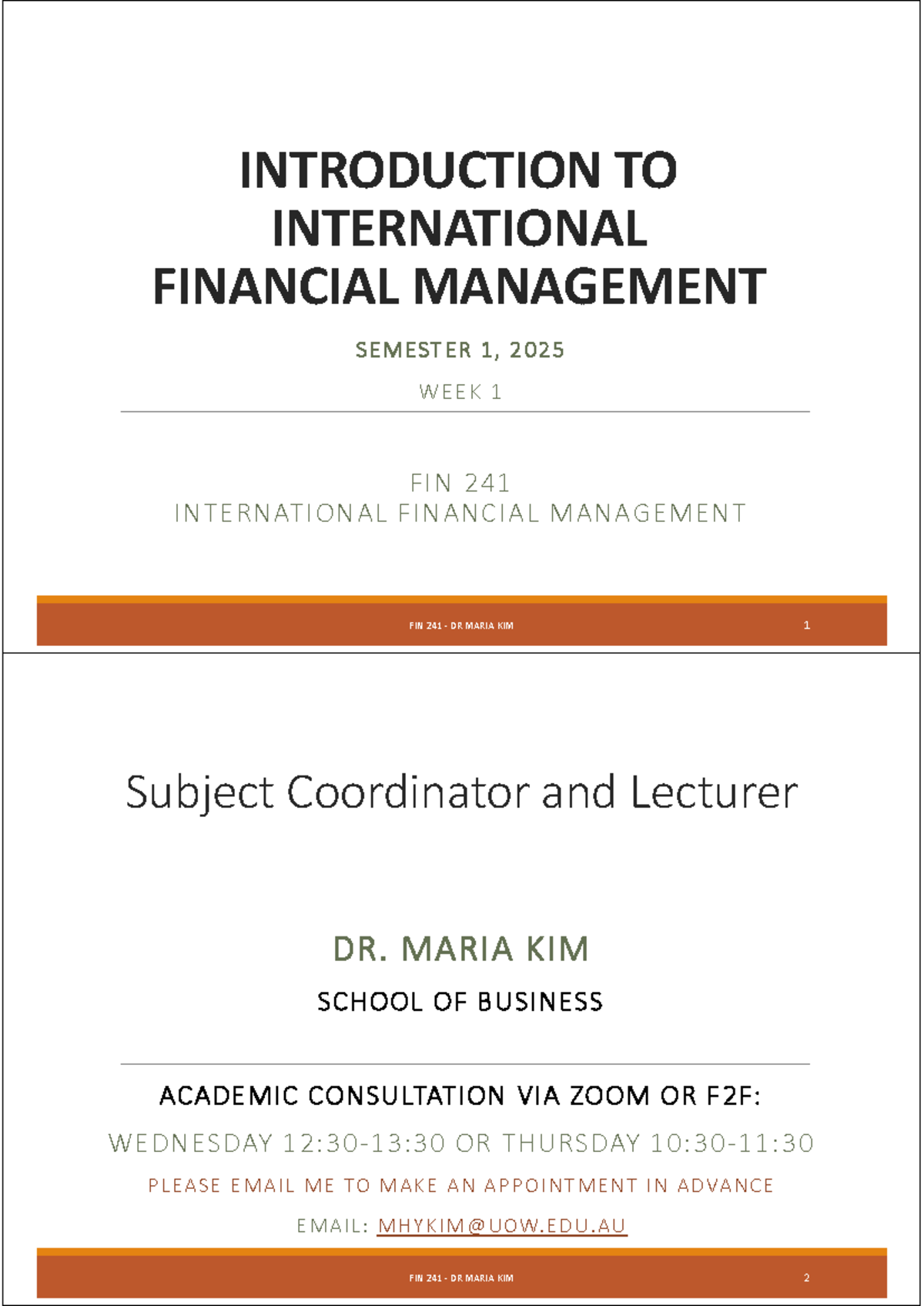 Lecture 1 - Introduction to International Financial Management student ...