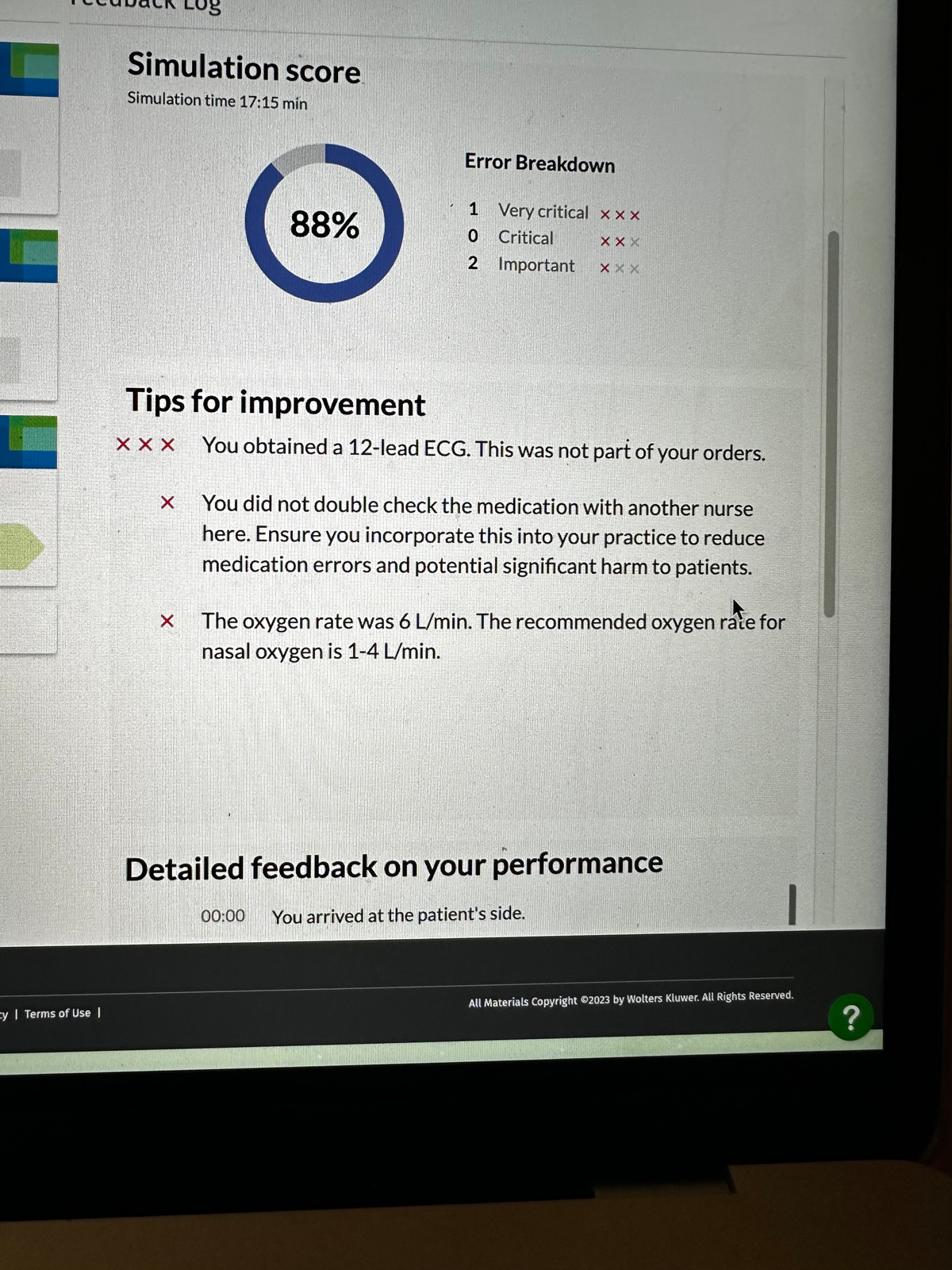 VSIM Performance Feedback and Error Analysis - Studocu