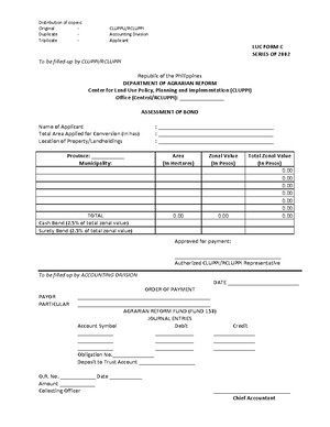 DENR Certification LUC Form No. 6 Series of 2002 - Land Use Conversion ...