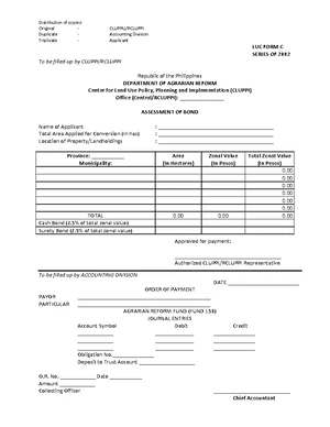 DAR LUC FORM F - Field Investigation Report for Land Use Assessment ...