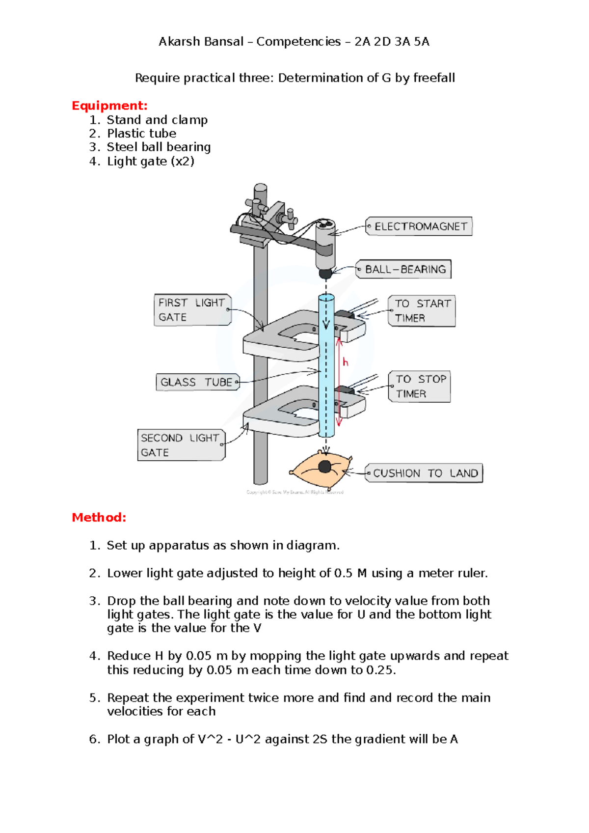 Practical 3: Determination of Gravitational Acceleration (G) - Studocu