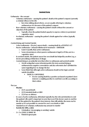 Assisted Dying - Assisted Dying Euthanasia – the concept - Voluntary ...