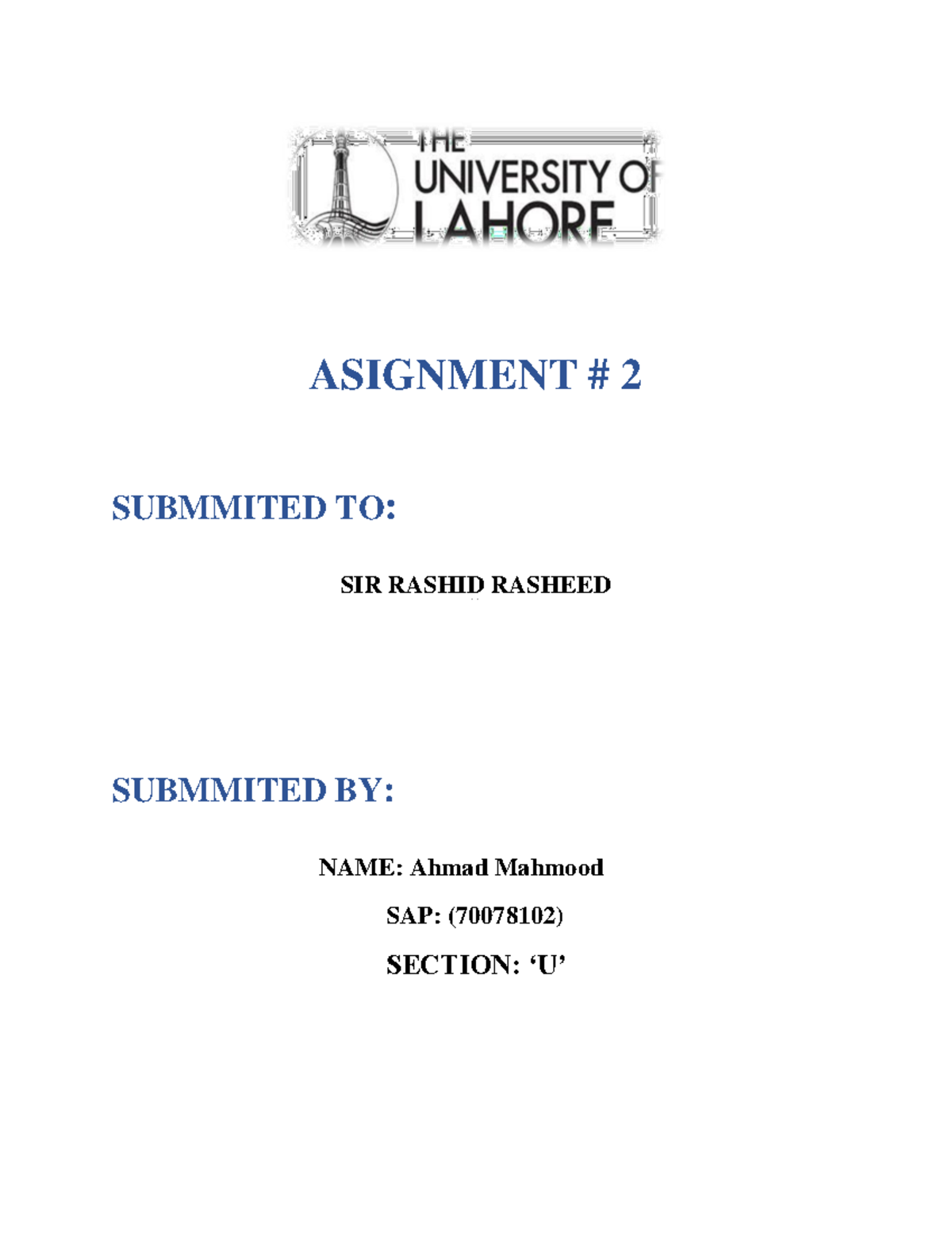 E Commerce assignment 2 (70078102) - ASIGNMENT # 2 SUBMMITED TO: SIR ...