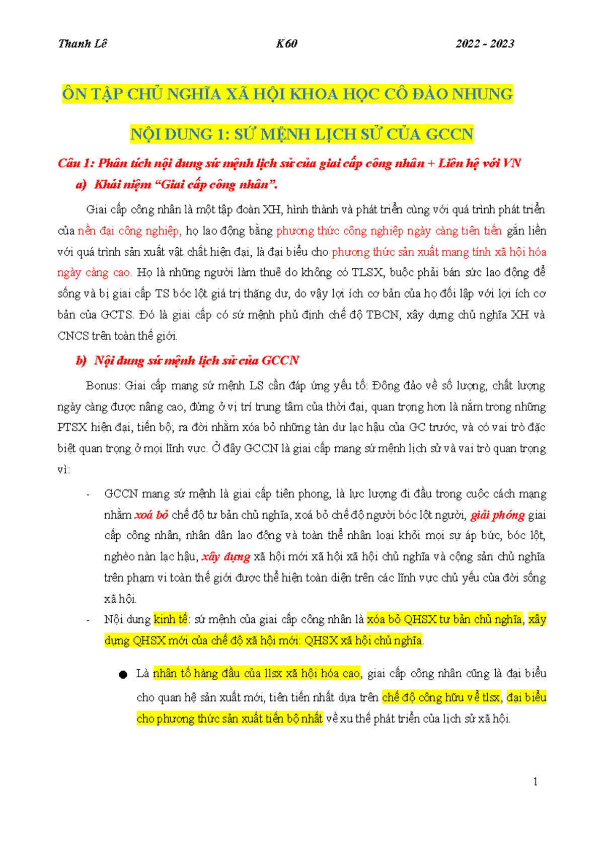 ÔN TẬP CHỦ NGHĨA XÃ HỘI KHOA HỌC CÔ ĐÀO NHUNG: SỨ MỆNH GRCN - Document Preview