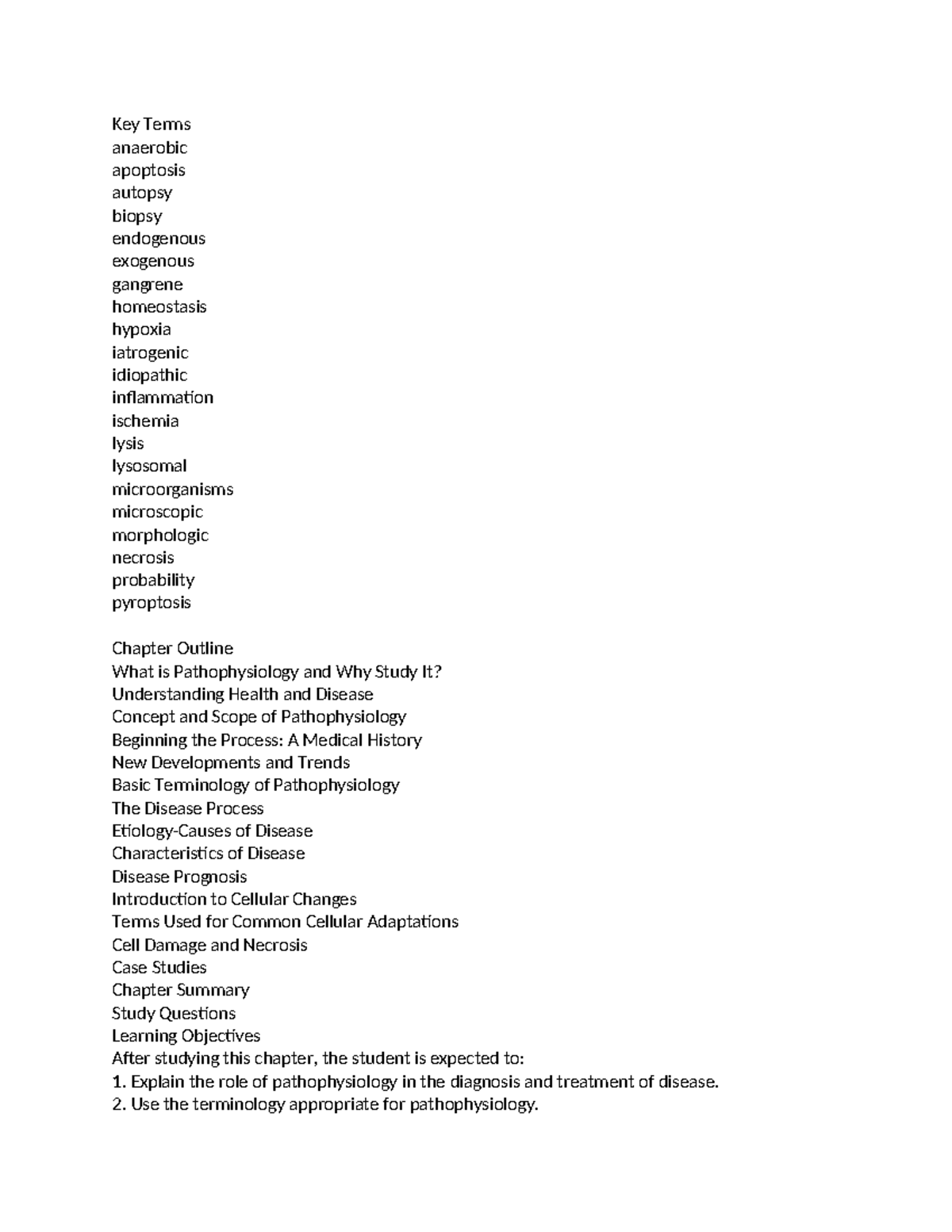 Pathophysiology Chapter Summary: Concepts, Mechanisms & Disease ...