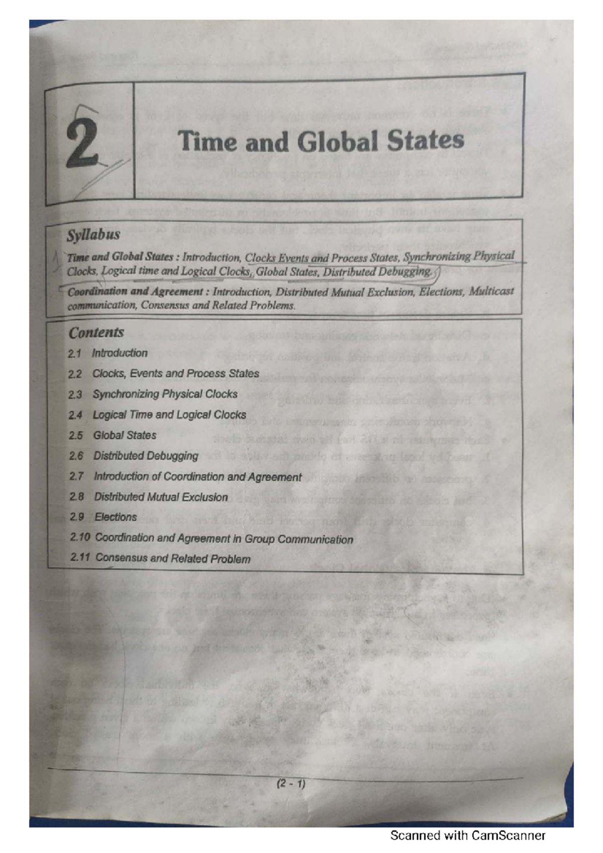 Unit 2: Time and Global States in Distributed Systems Syllabus - Studocu