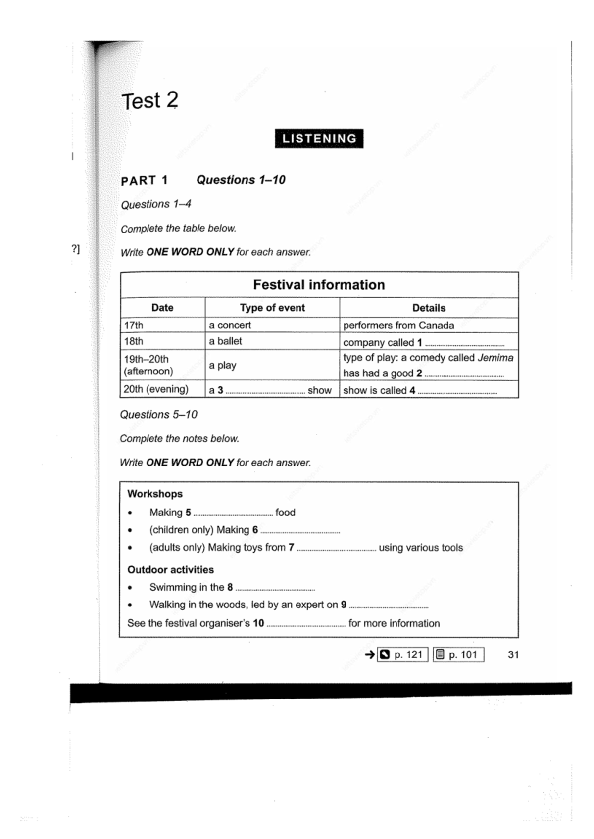 Test 2 Listening & Reading Questions - Course Code: Merged Writing ...