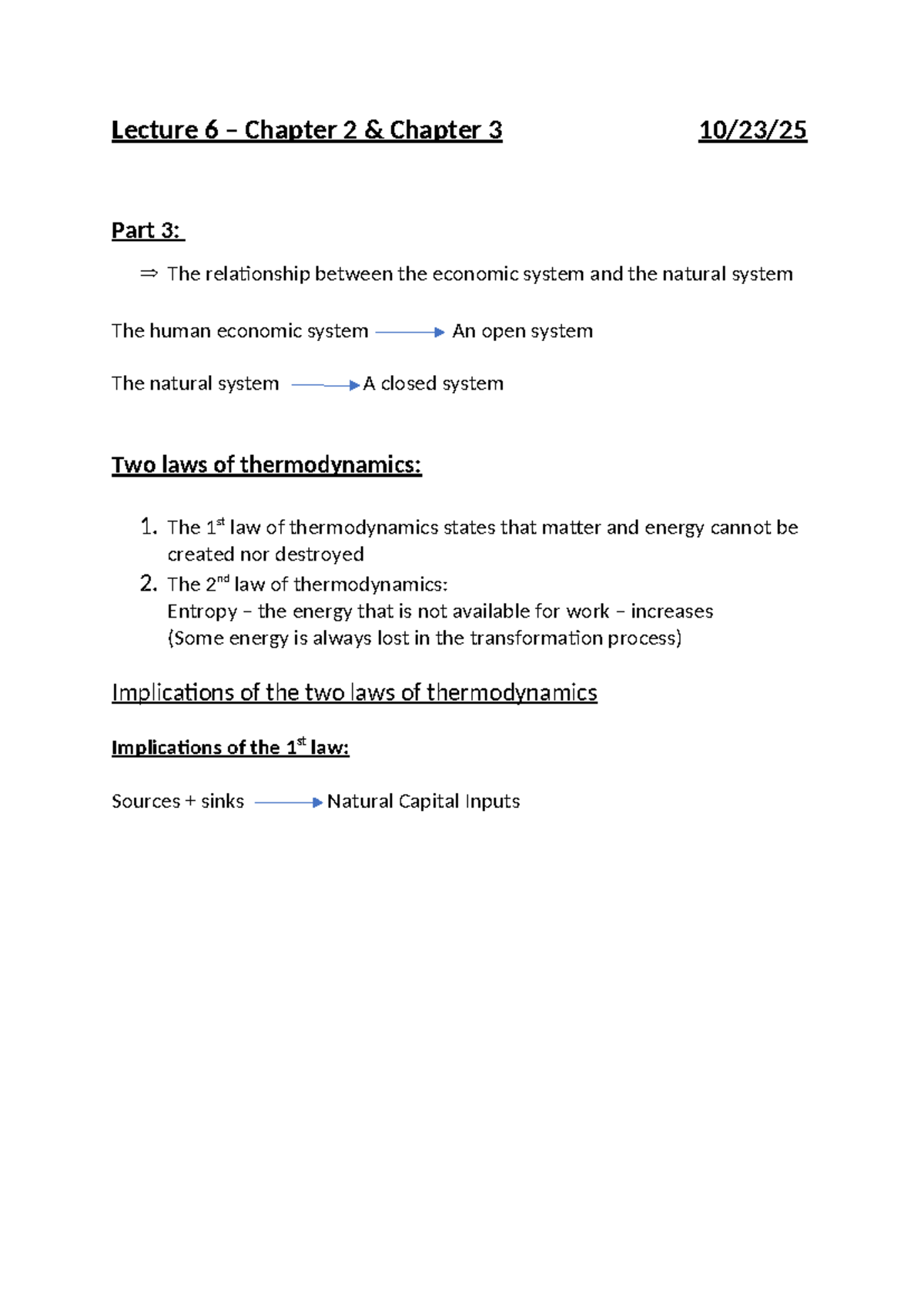 EC-238 Lecture 6 - Lecture 6 – Chapter 2 & Chapter 3 10/23/ Part 3: The ...