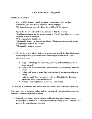 C108 Science Methods OA study guide - C108: Science Methods OA Study ...