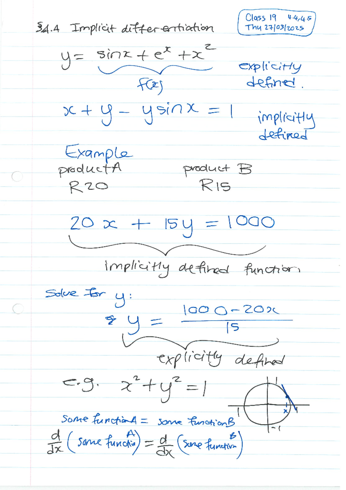 MTHS111 implict differentiation - Class 19 4,4 34 Implicit ...