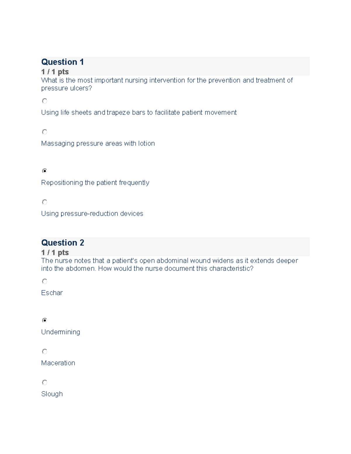 Med Surg Quiz 1 Study Guide - Key Concepts and Questions - Studocu
