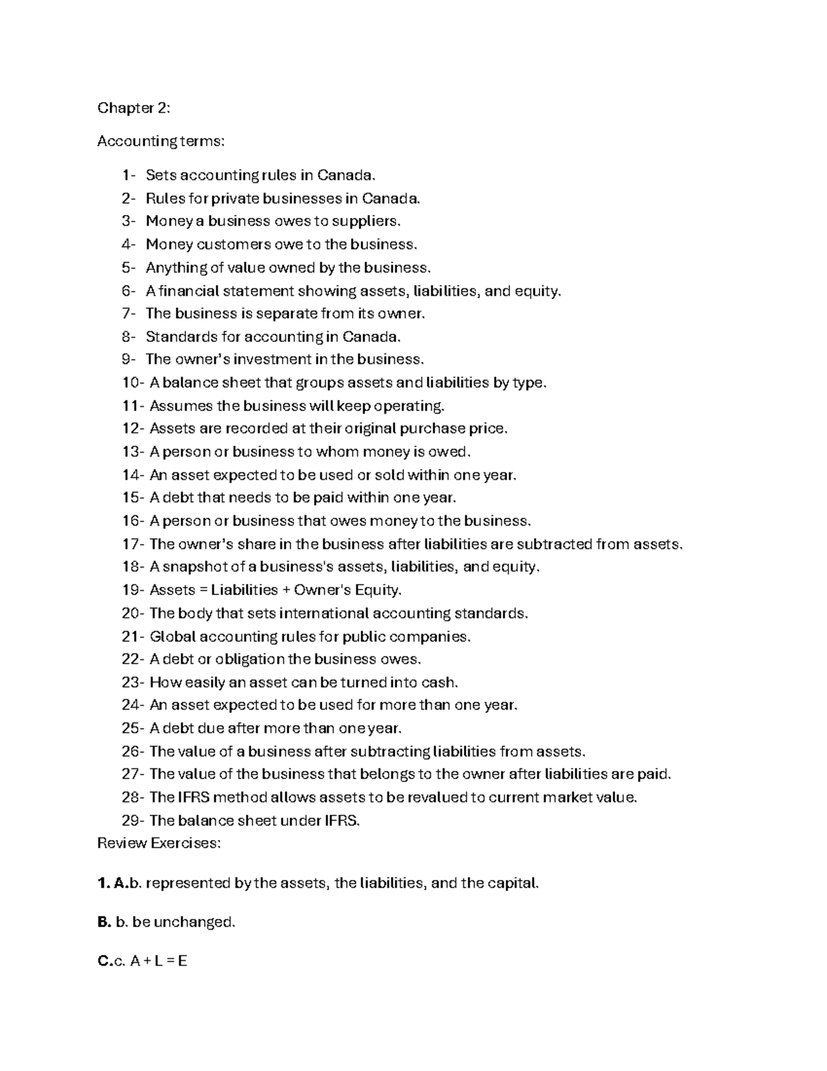 Chapter 2: Key Accounting Terms and Concepts - ASAS - Studocu