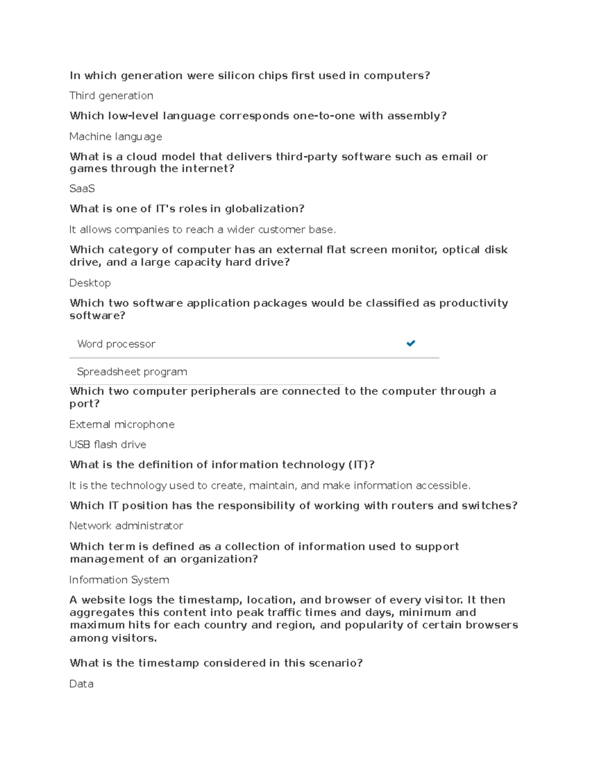 C182- Intro to IT Section 4 Study Guide: Computer Networks Overview ...