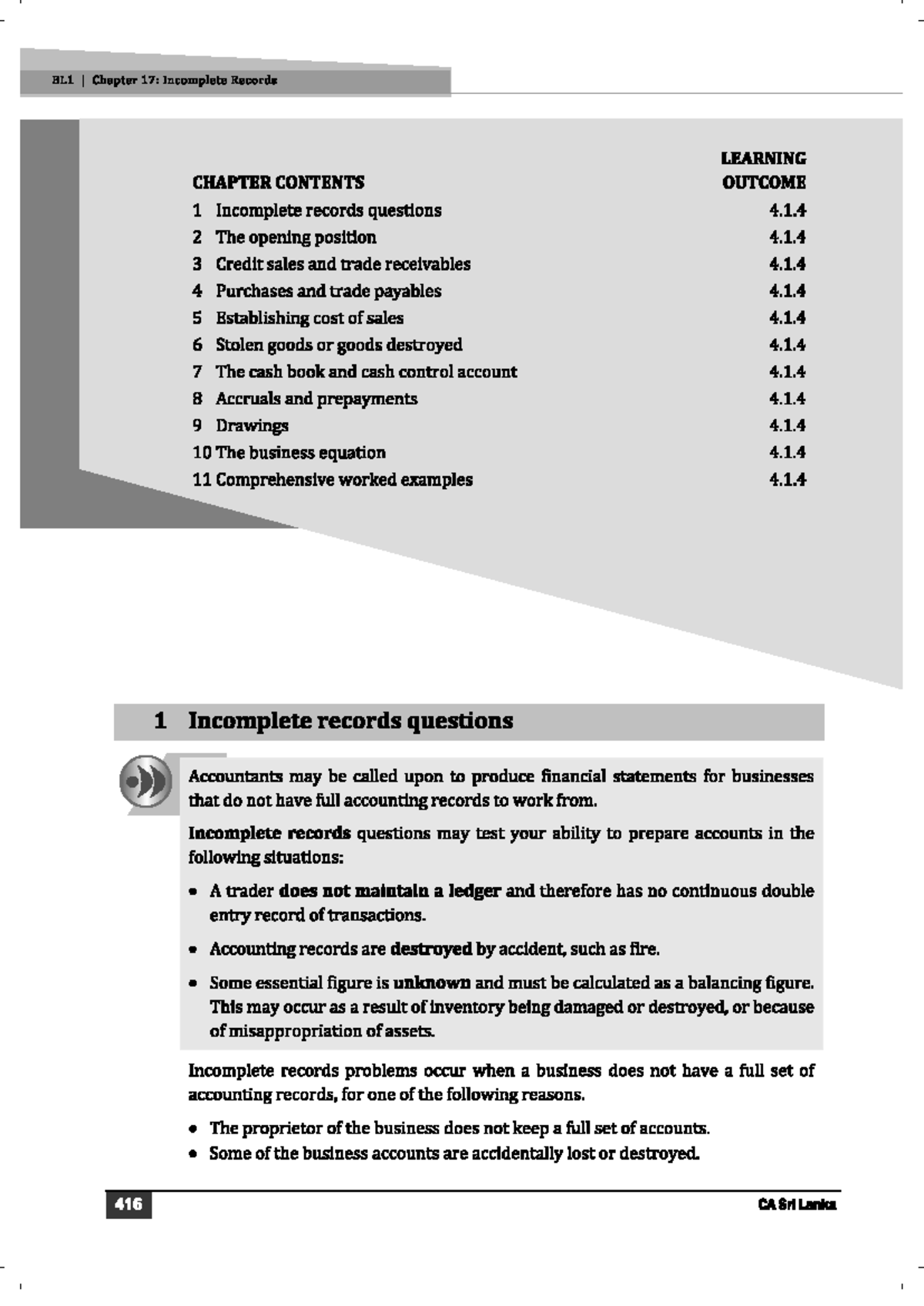 Incompleed Record Notes - Bachelor of Business Administration - Studocu