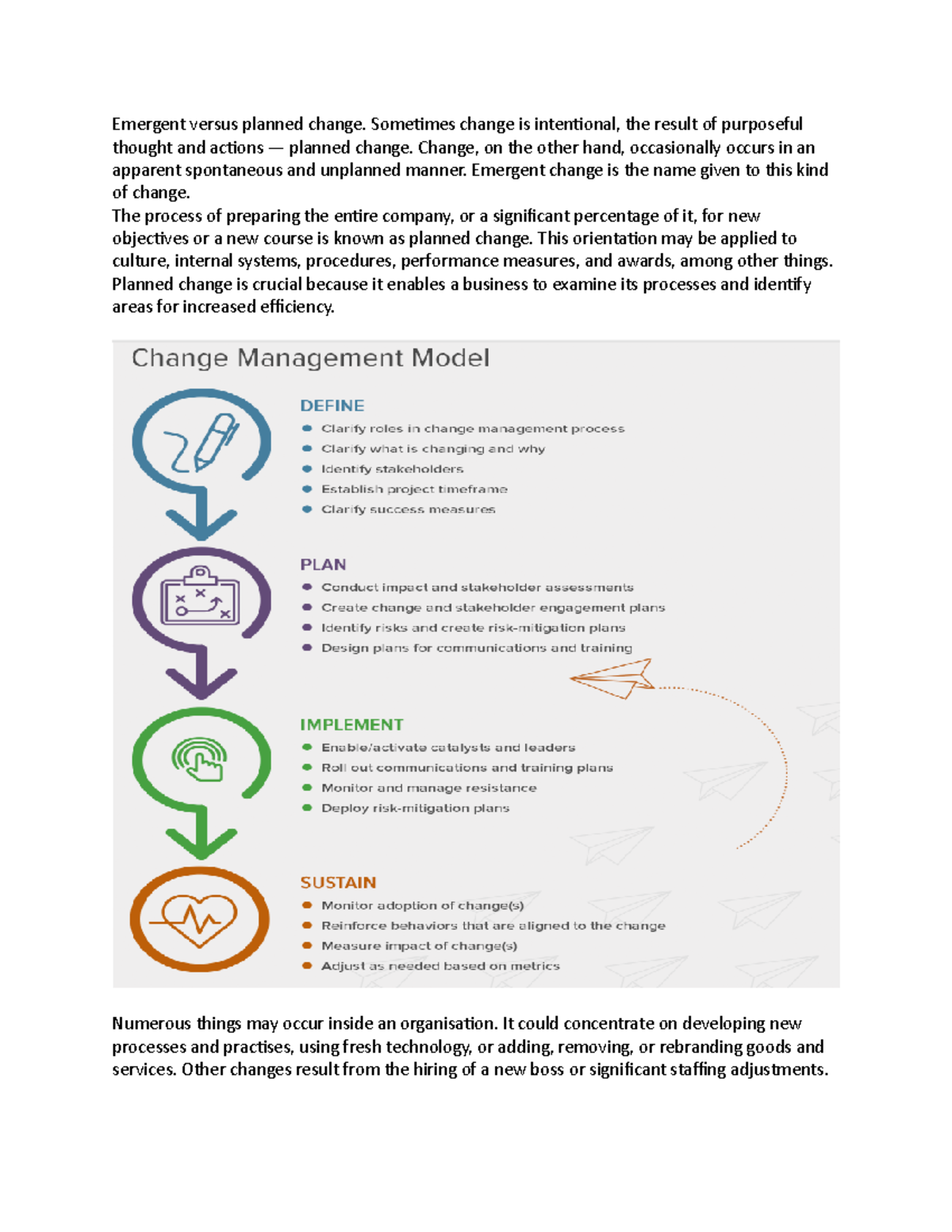 MS Q03 - Emergent vs Planned Change in Organizations - Studocu