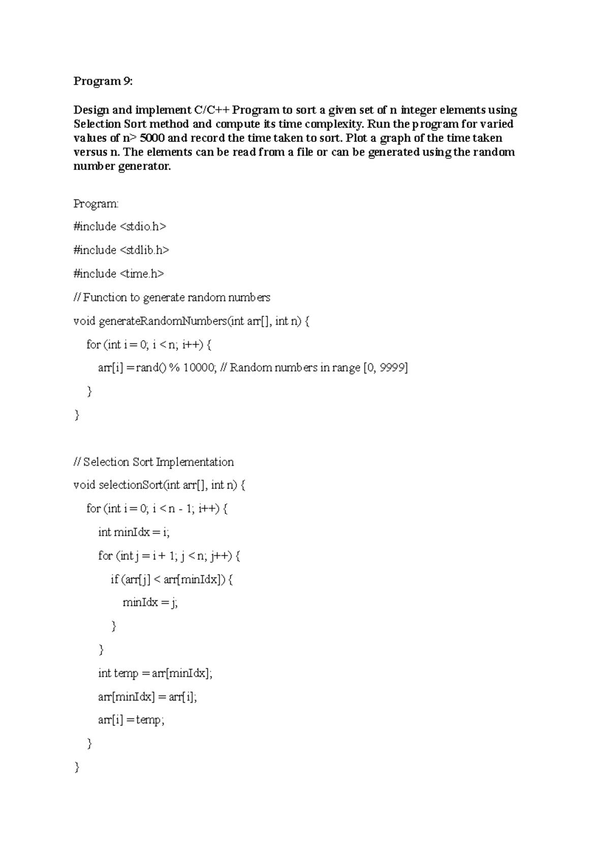 ADA Programs 9-12: Sorting Algorithms & N-Queens Problem Implementation ...