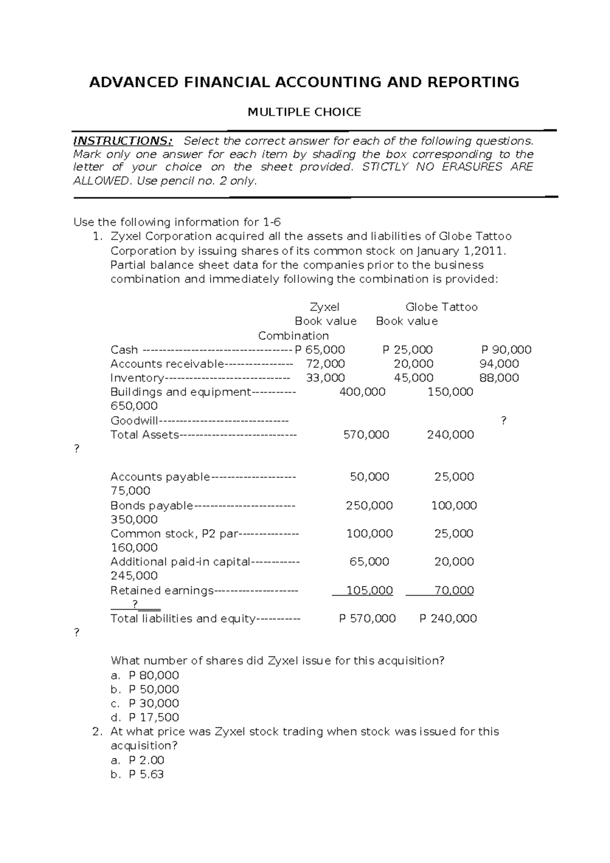 AFAR - Advanced Financial Accounting & Reporting MCQ Review for CPALE ...