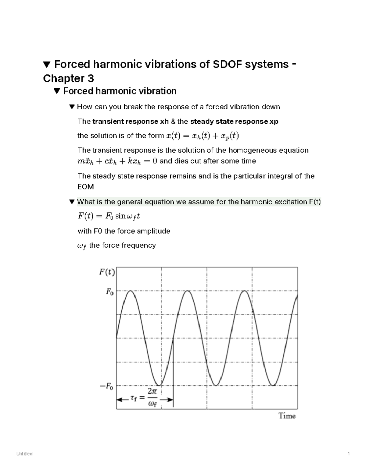 Vibration chapter 3 - Forced harmonic vibrations of SDOF systems ...